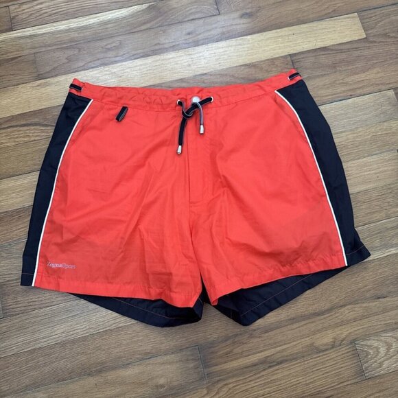 Zegna Sport Men's Swim Trunks Shorts Orange Black Fold Away Concep Size L - Picture 1 of 9